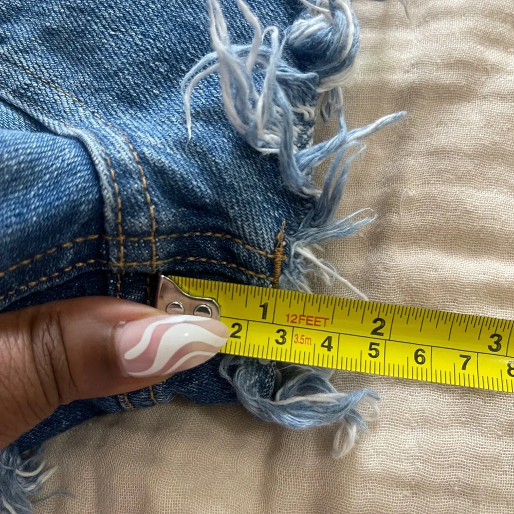 Topshop Womens Jean Shorts Size 4 Blue Kiri Denim Cut Off